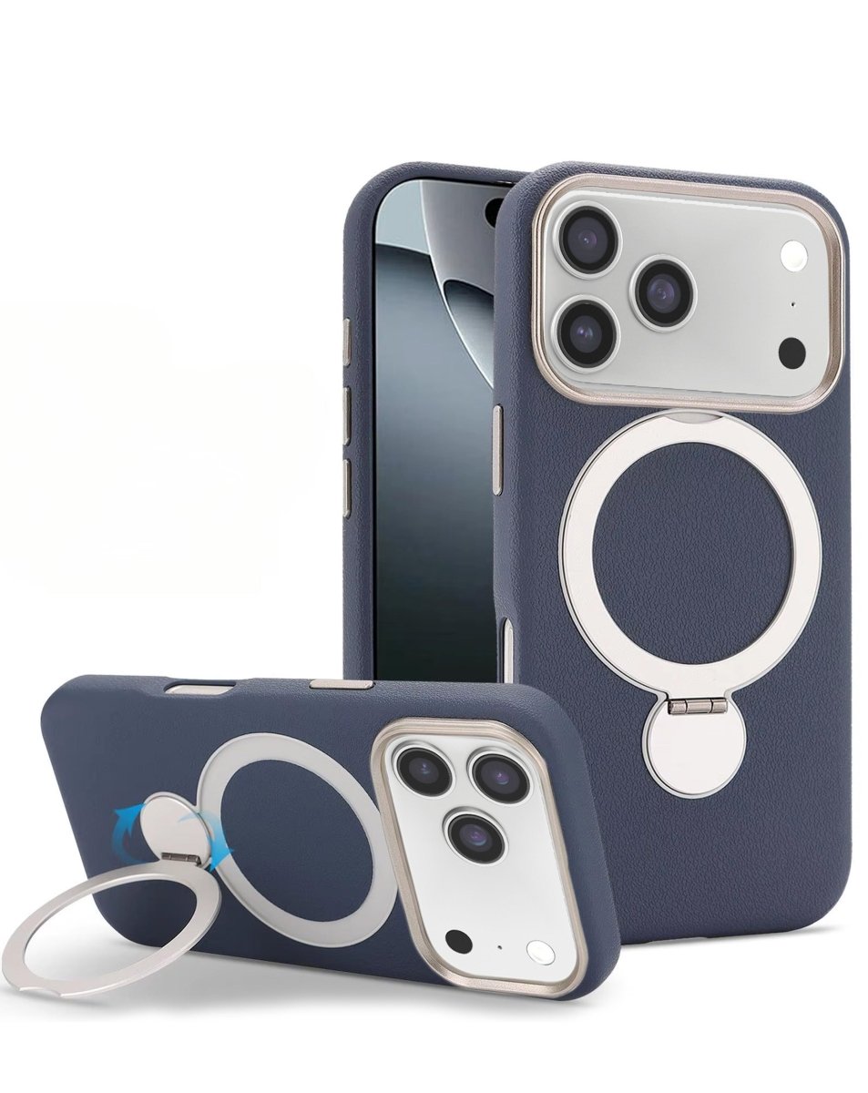 iPhone 17 Pro / 18 Pro Silicone MagSafe Case with Ring Stand - Blue