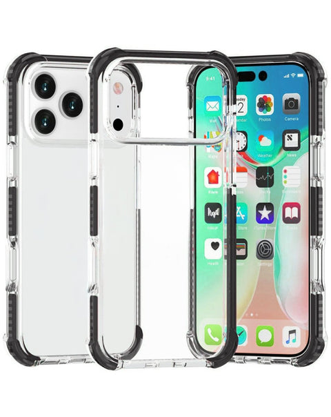 iPhone 17 Pro Max / 18 Pro Max Anti-Shock Clear Case - Black Phone Case - Pro iPhone Repair