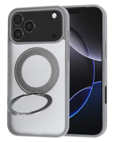 iPhone 17 Pro Max / 18 Pro Max Magnetic Case with 360° Ring Kickstand - Gray Phone Case - Pro iPhone Repair