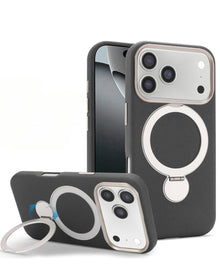 iPhone 17 Pro Max / 18 Pro Max Silicone MagSafe Case with Ring Stand - Black Phone Case - Pro iPhone Repair