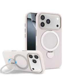 iPhone 17 Pro Max / 18 Pro Max Silicone MagSafe Case with Ring Stand - White Phone Case - Pro iPhone Repair