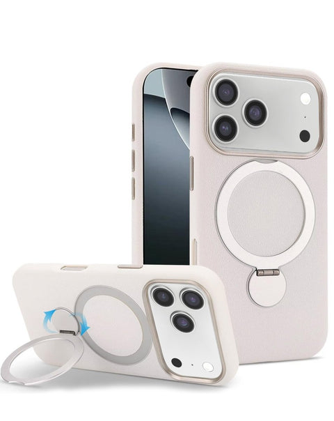 iPhone 17 Pro Max / 18 Pro Max Silicone MagSafe Case with Ring Stand - White Phone Case - Pro iPhone Repair