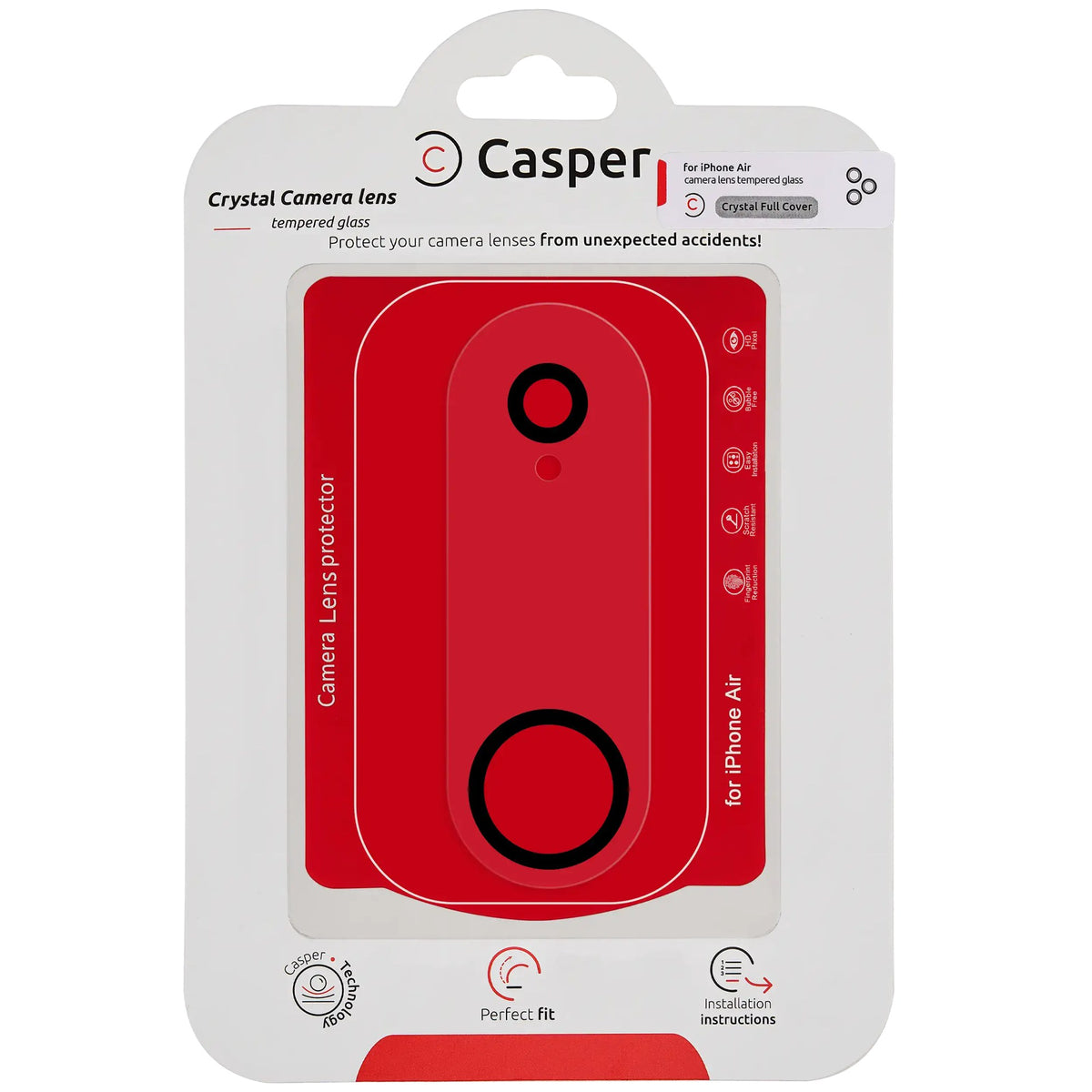 iPhone Air (Crystal Full Cover) Casper Camera Lens Protector – retail package