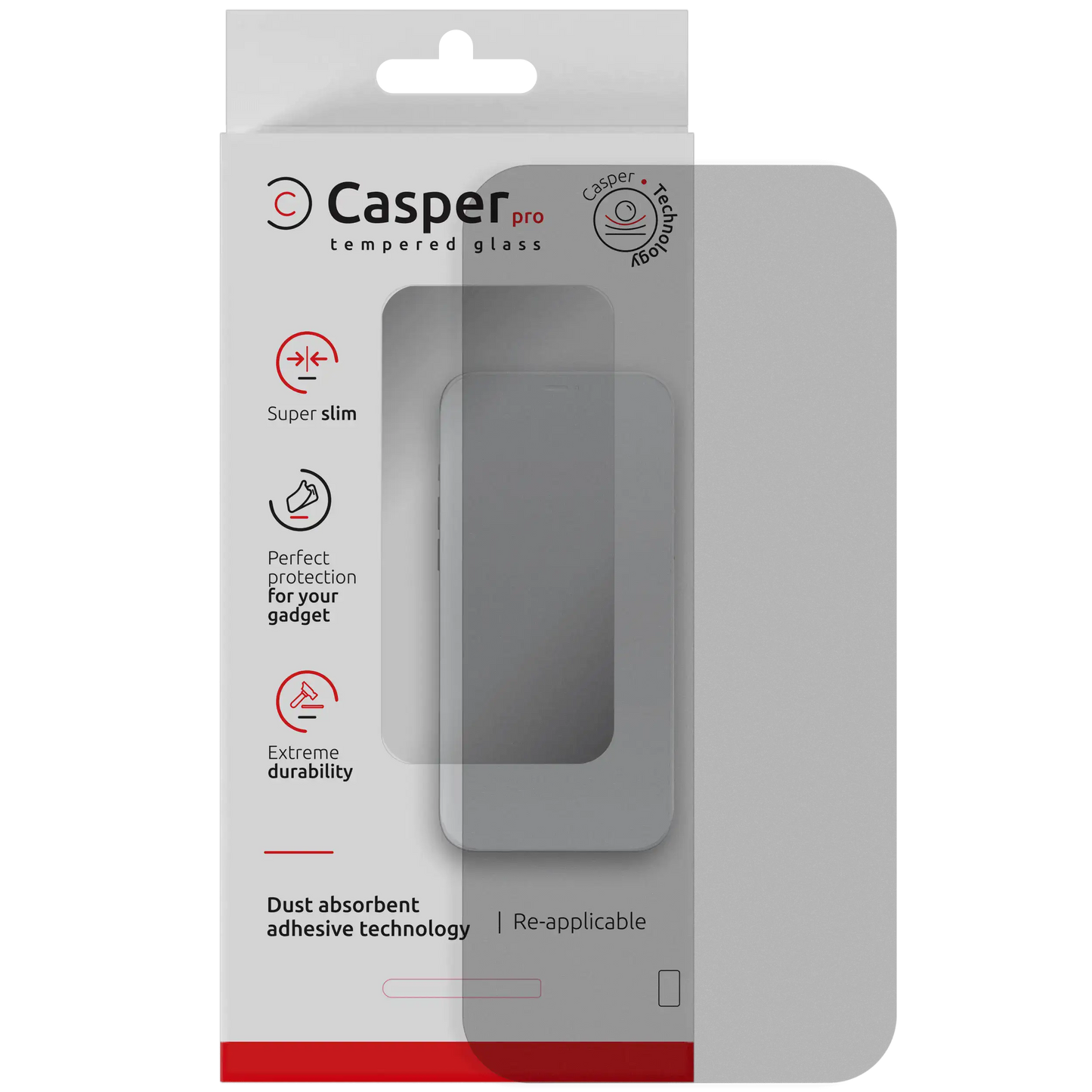 Casper Pro matte anti-glare tempered glass screen protector for iPhone Air, frosted glass with retail box
