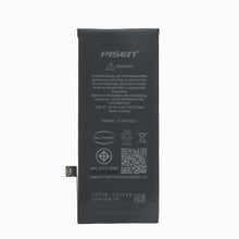 PISEN iPhone SE 3 replacement battery, back side with safety warnings and certification marks