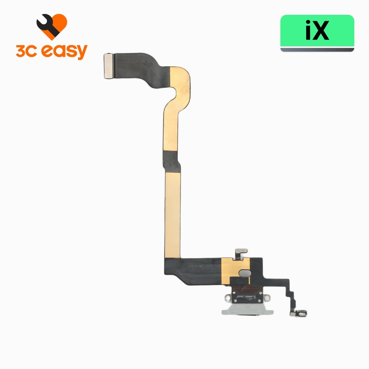 iPhone X Charging Port Flex Cable – 3C EASY Replacement Part (Original, White) - Pro iPhone Repair