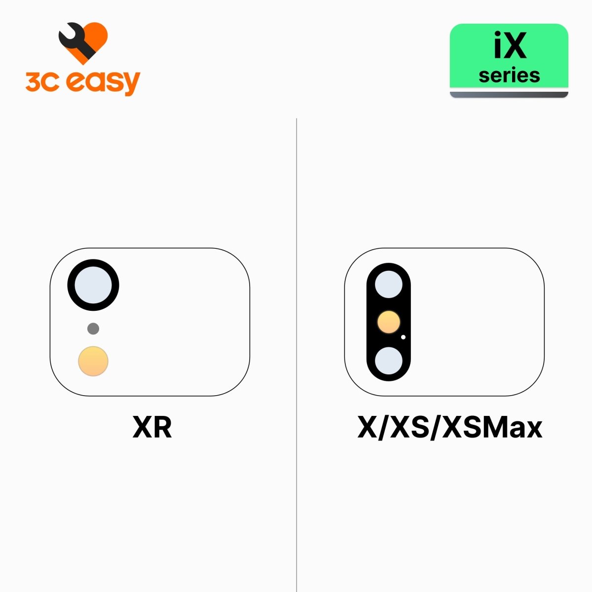 iPhone X Series Back Camera Lens – 3C EASY Replacement Part (Aftermarket) - Pro iPhone Repair