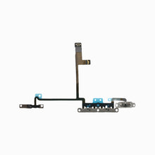iPhone X volume button flex cable with mounting brackets and switch contacts, alternate view