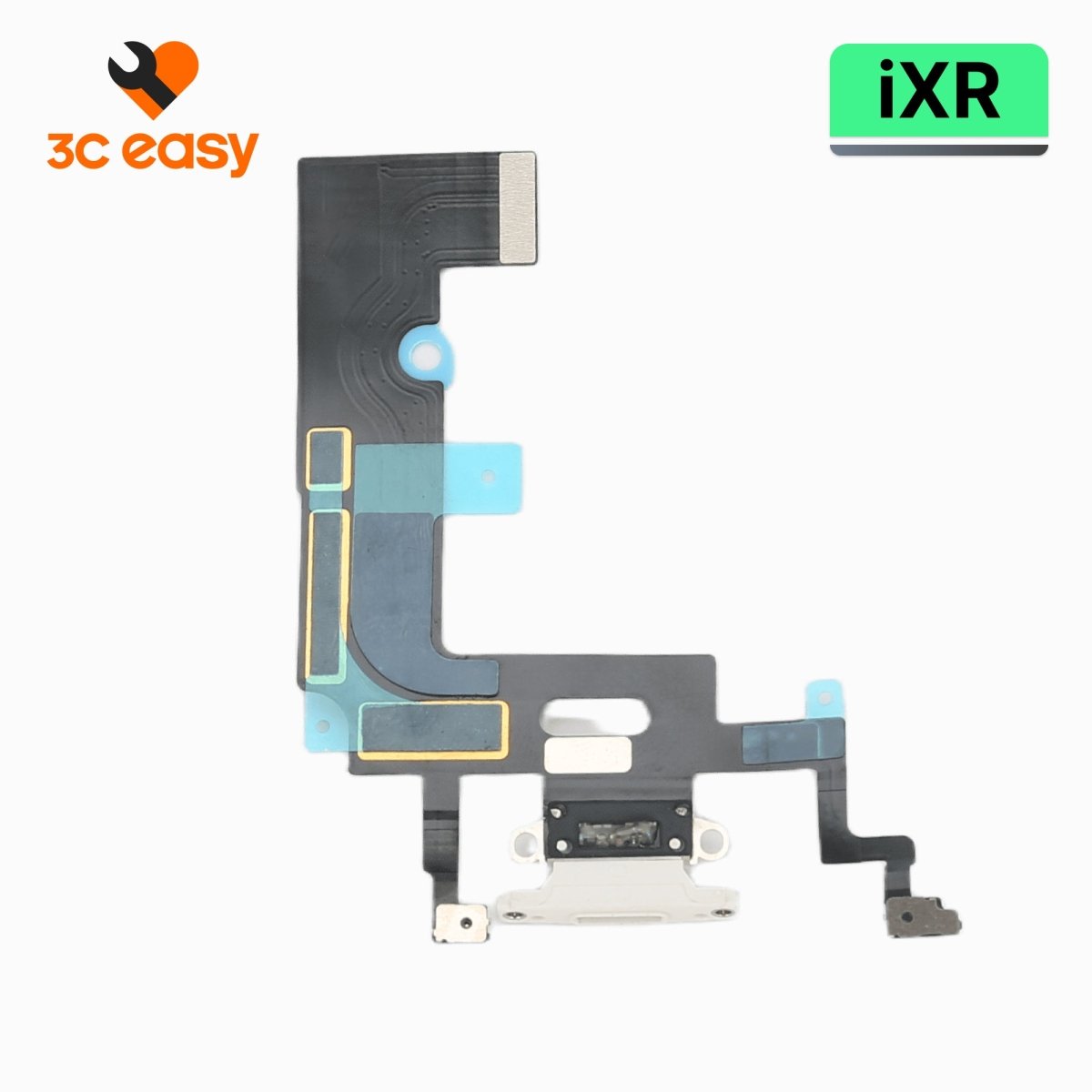iPhone XR Charging Port Flex Cable – 3C EASY Replacement Part (Original, White) - Pro iPhone Repair