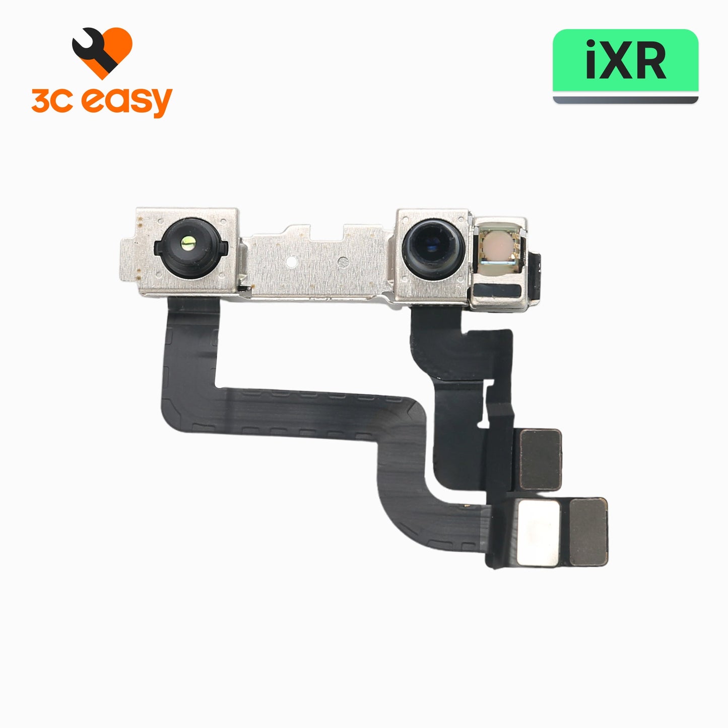 3C EASY original front camera module for iPhone XR with sensor bracket and flex cable, lens side