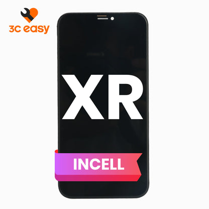 3C EASY INCELL screen replacement for iPhone XR in black, front of the assembled LCD display