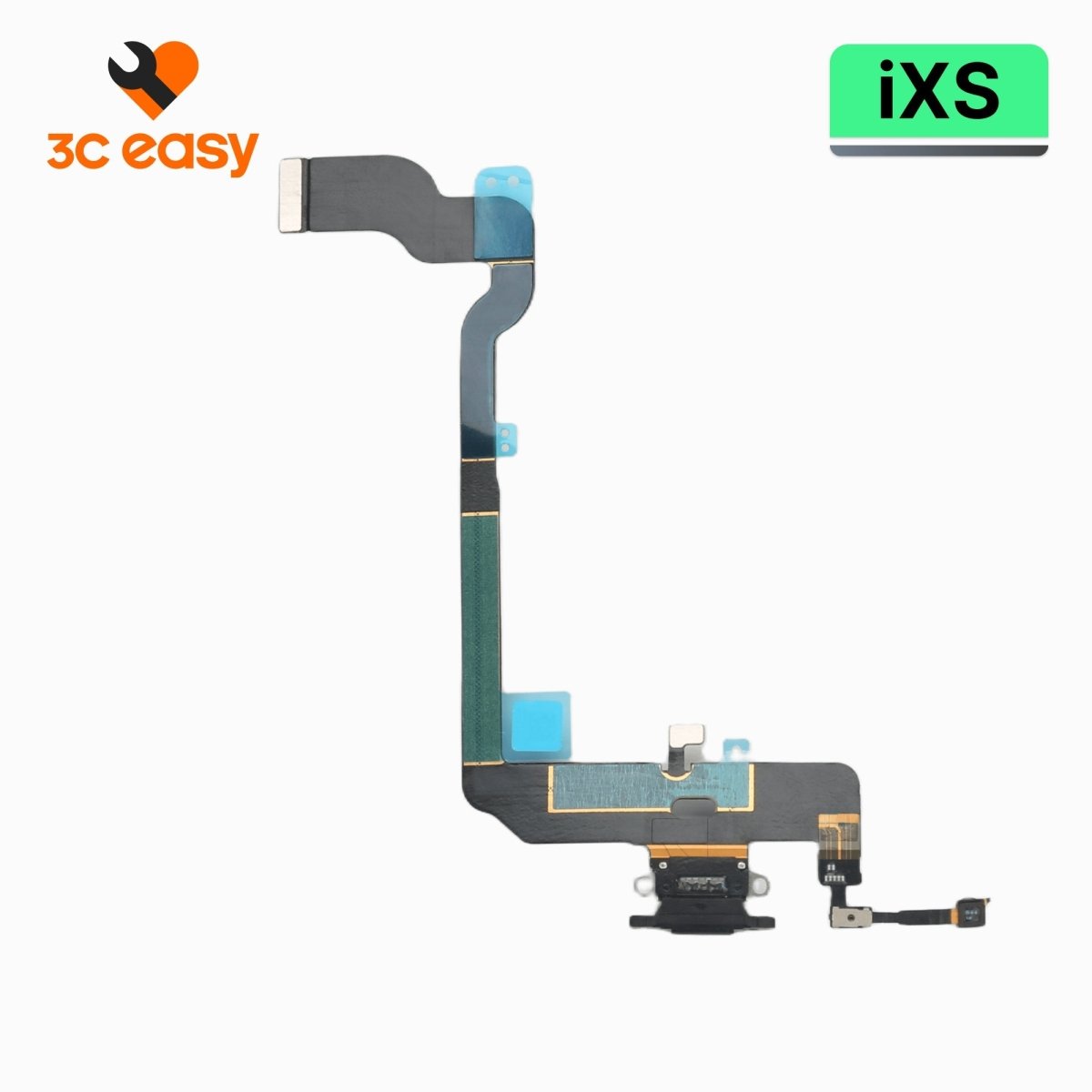 iPhone XS Charging Port Flex Cable – 3C EASY Replacement Part (Original, Black) - Pro iPhone Repair