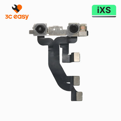 3C EASY original front camera module for iPhone XS with dual sensors and flex cables, lens side