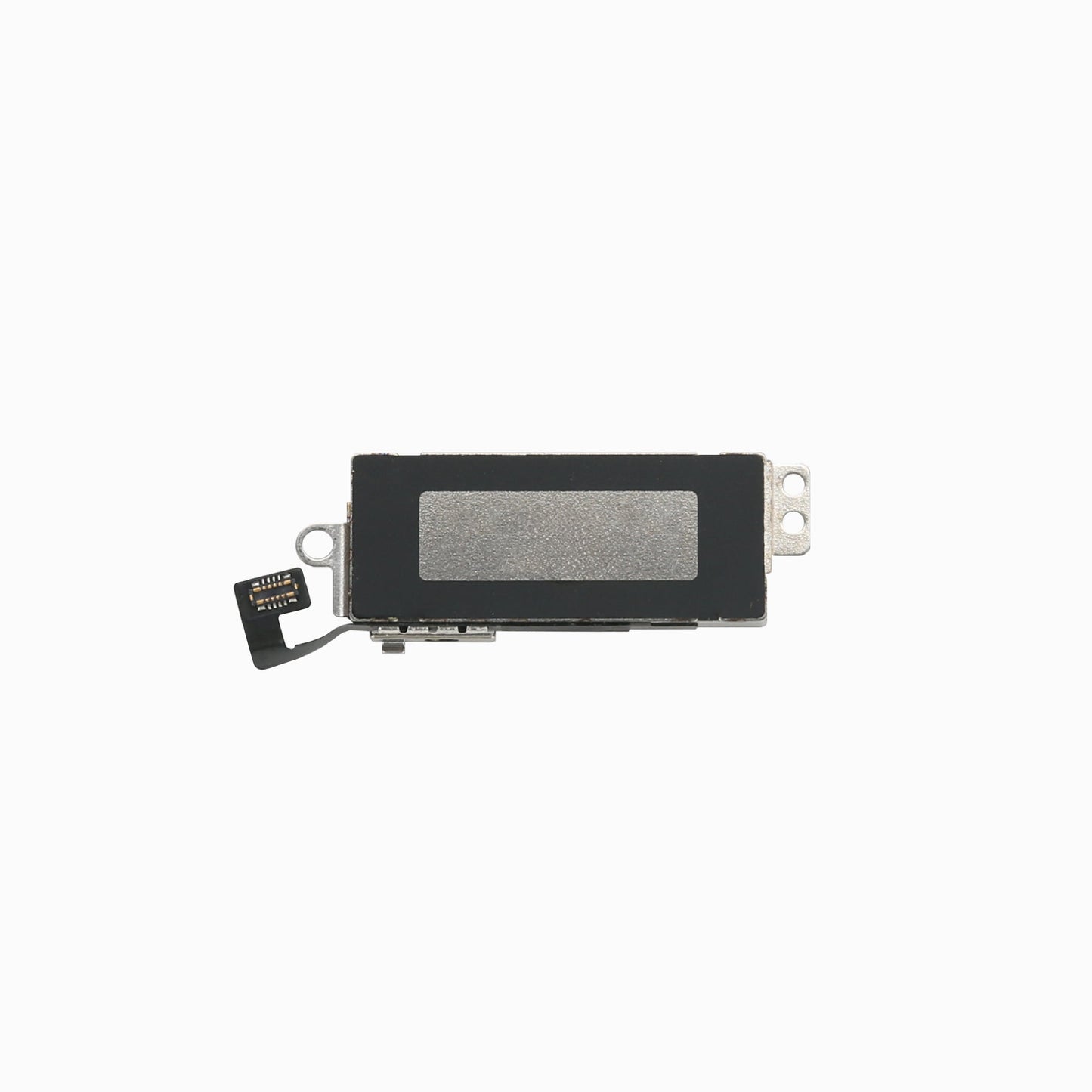 Reverse side of iPhone XS vibration motor showing flex connector and mounting bracket