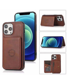 Leather Pocket Wallet Case - Brown for iPhone 15 Pro Max Phone Case - Pro iPhone Repair