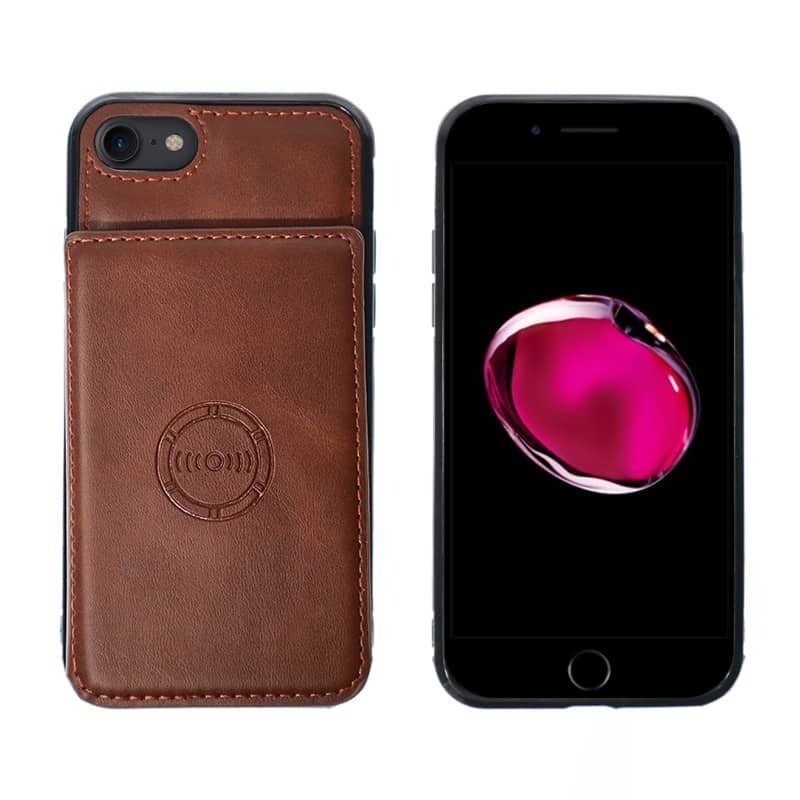 Leather Pocket Wallet Magnetic Case - Brown for iPhone 7G / 8G / SE 2020 Phone Case - Pro iPhone Repair