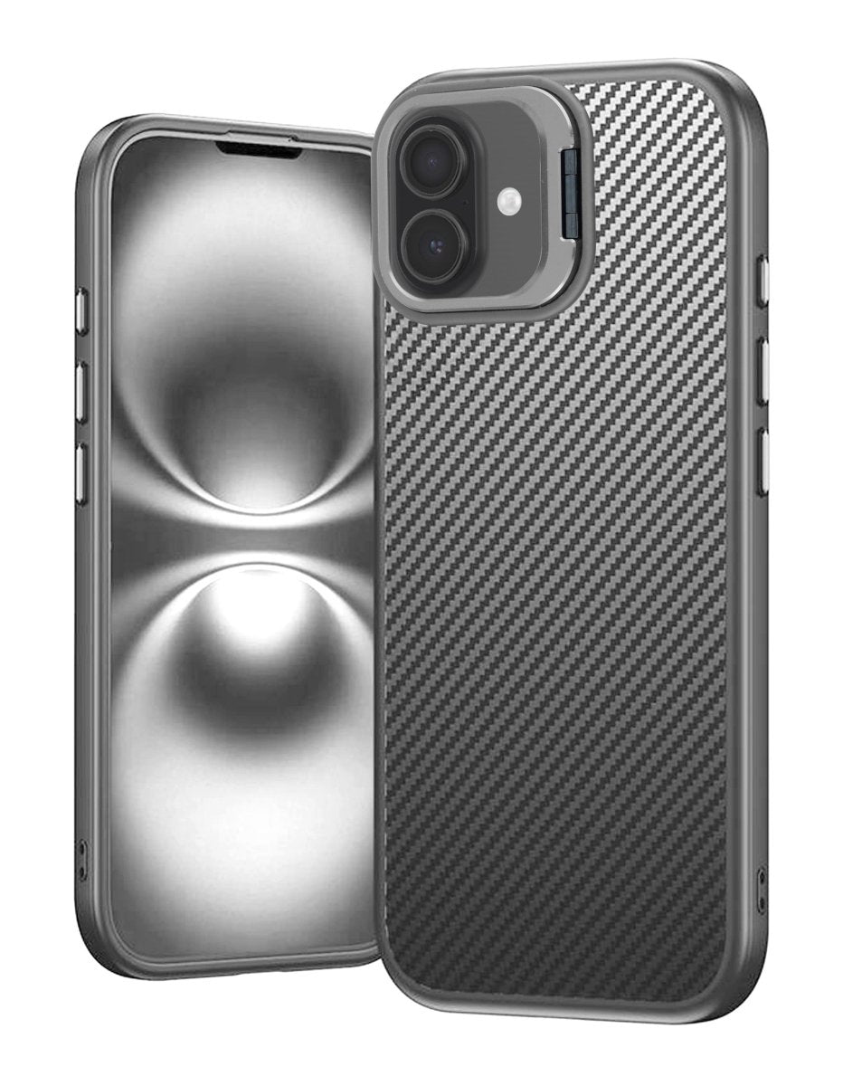 Luxury Carbon Fiber Textured Case - Gray for iPhone 17 Phone Case - Pro iPhone Repair