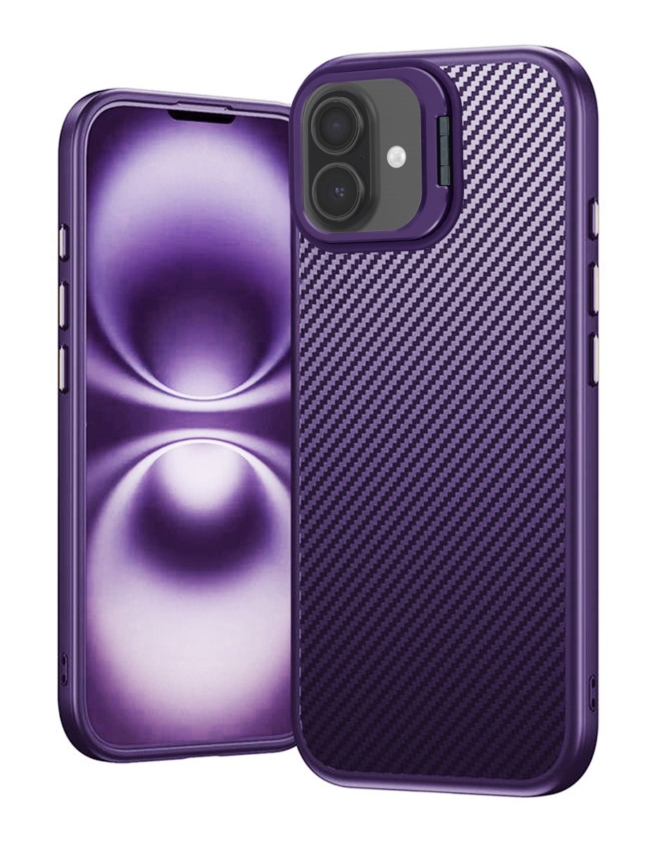 Luxury Carbon Fiber Textured Case - Purple for iPhone 17 Phone Case - Pro iPhone Repair