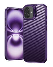 Luxury Carbon Fiber Textured Case - Purple for iPhone 17 Phone Case - Pro iPhone Repair