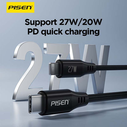 MagiPi Magloop USB-C to Lightning Cable 1m (27W) PISEN PD Fast-Charging iPhone Cable (CL-FC12-1000) - Pro iPhone Repair