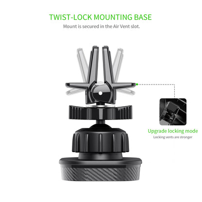 ESOULK magnetic air vent car phone holder – in-use view