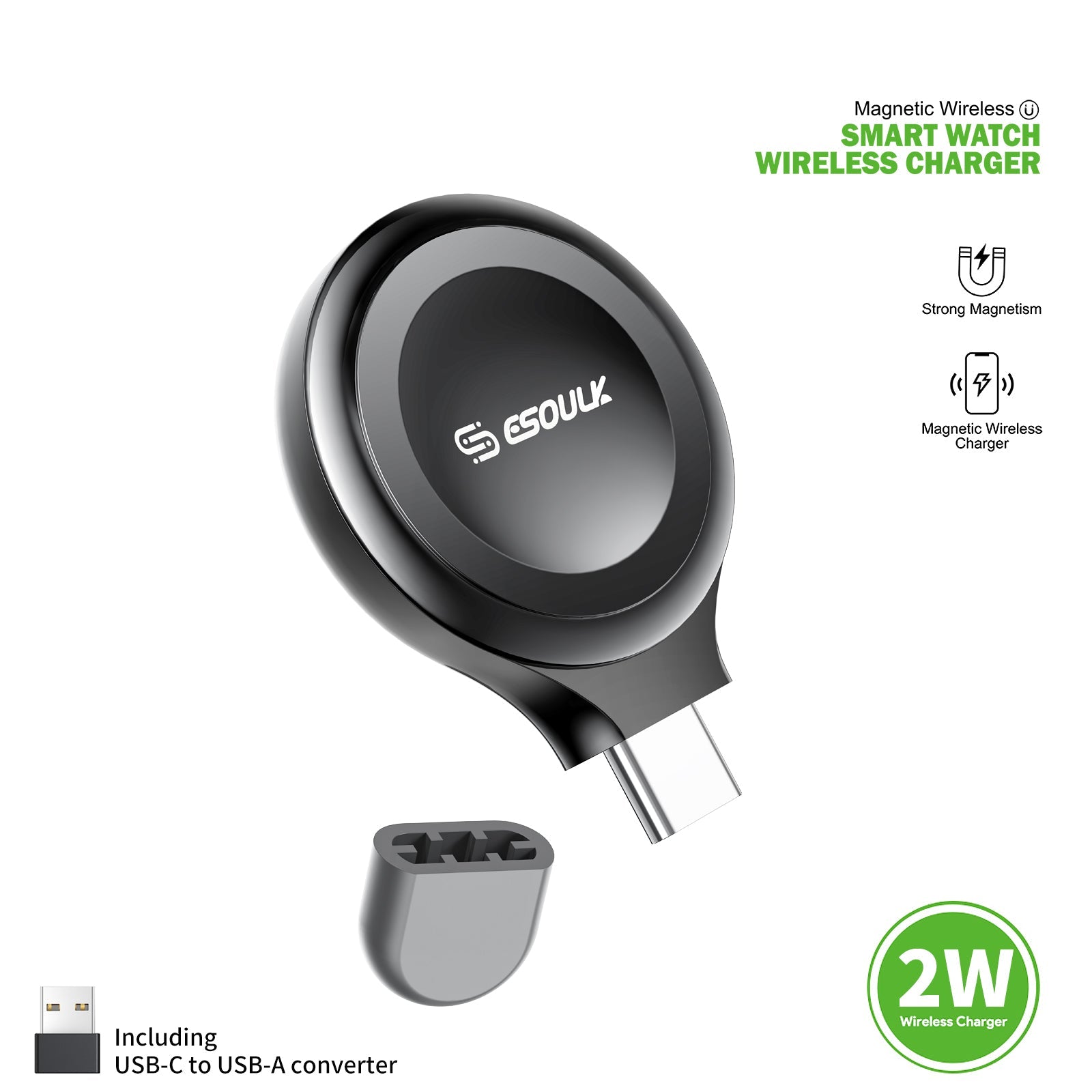 ESOULK magnetic wireless Apple Watch charger in black