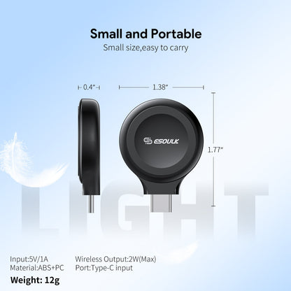 ESOULK magnetic wireless Apple Watch charger in black – view 3