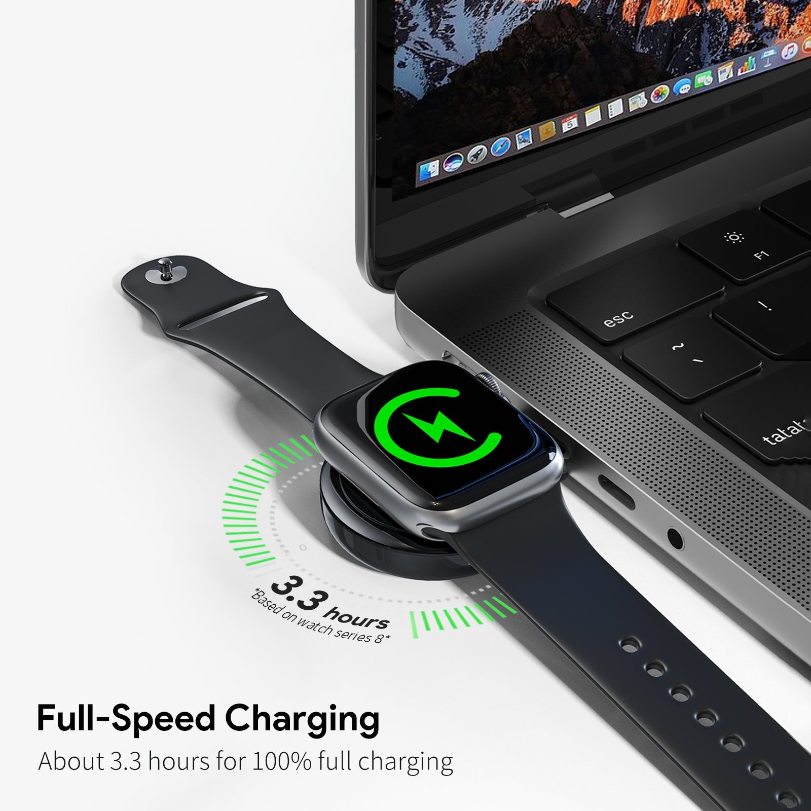 ESOULK magnetic wireless Apple Watch charger in black – view 7