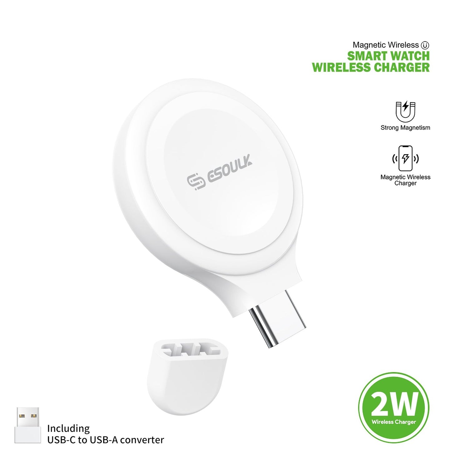 ESOULK magnetic wireless Apple Watch charger in white