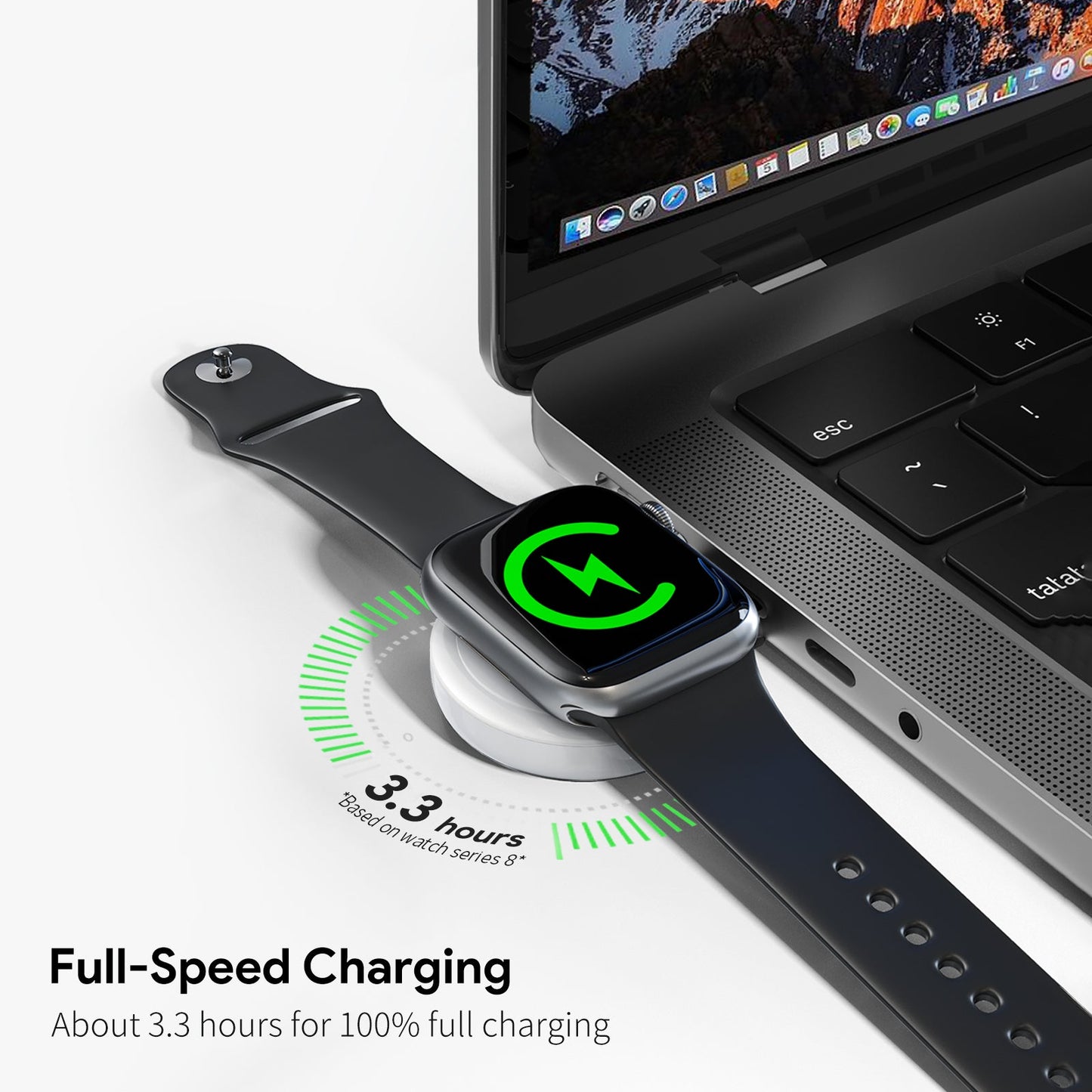 ESOULK magnetic wireless Apple Watch charger in white – view 7