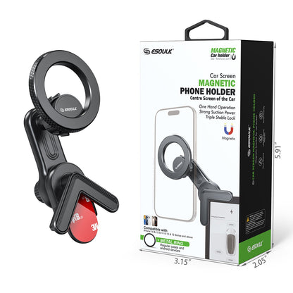 ESOULK magnetic phone holder for Tesla center screen – in-use view