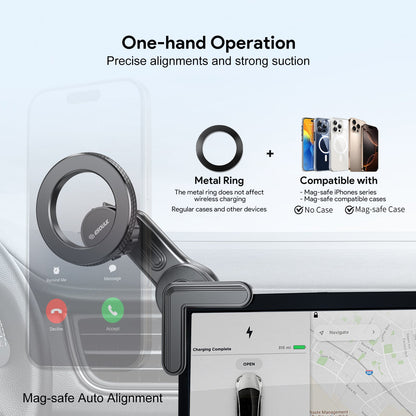 ESOULK magnetic phone holder for Tesla center screen – mounting detail