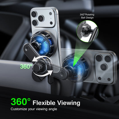 ESOULK 25W Qi2.2 magnetic wireless car charger with Tesla center-screen mount – mounted in a car