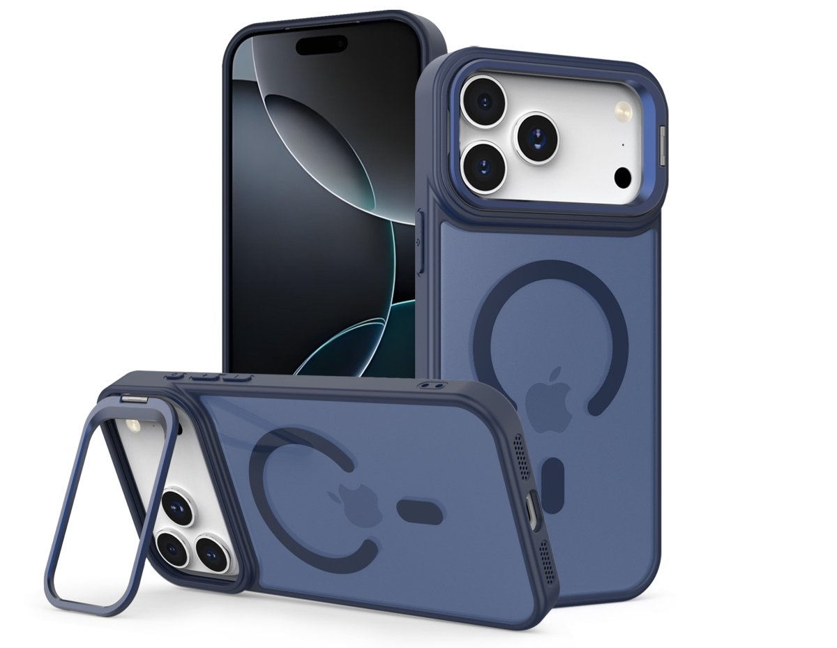 Matte MagSafe Case with Camera Bar Kickstand - Blue for iPhone 17 Pro / 18 Pro Phone Case - Pro iPhone Repair