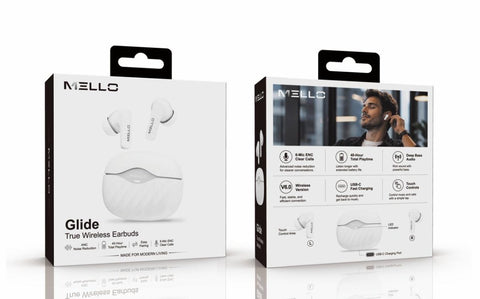 Mello Glide True Wireless Earbuds – 6-Mic ENC, 40-Hour Playtime, Bluetooth 6.0 Wireless Earbuds - Pro iPhone Repair