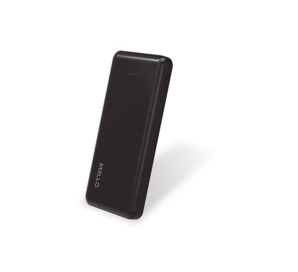 Mello Slate 10,000 mAh Slim Power Bank – USB-C + Dual USB-A, Black
