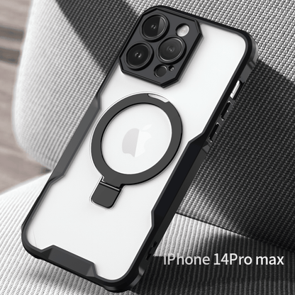 Military Grade Clear Case with MagSafe Ring Kickstand - Black for iPhone 15 Pro Phone Case - Pro iPhone Repair