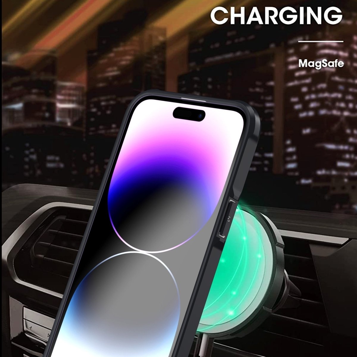 Military Grade Clear Case with MagSafe Ring Kickstand - Black for iPhone 15 Pro Phone Case - Pro iPhone Repair