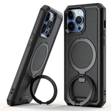 Military Grade Rugged Case with MagSafe Ring Kickstand - Black for iPhone 15 Pro Phone Case - Pro iPhone Repair