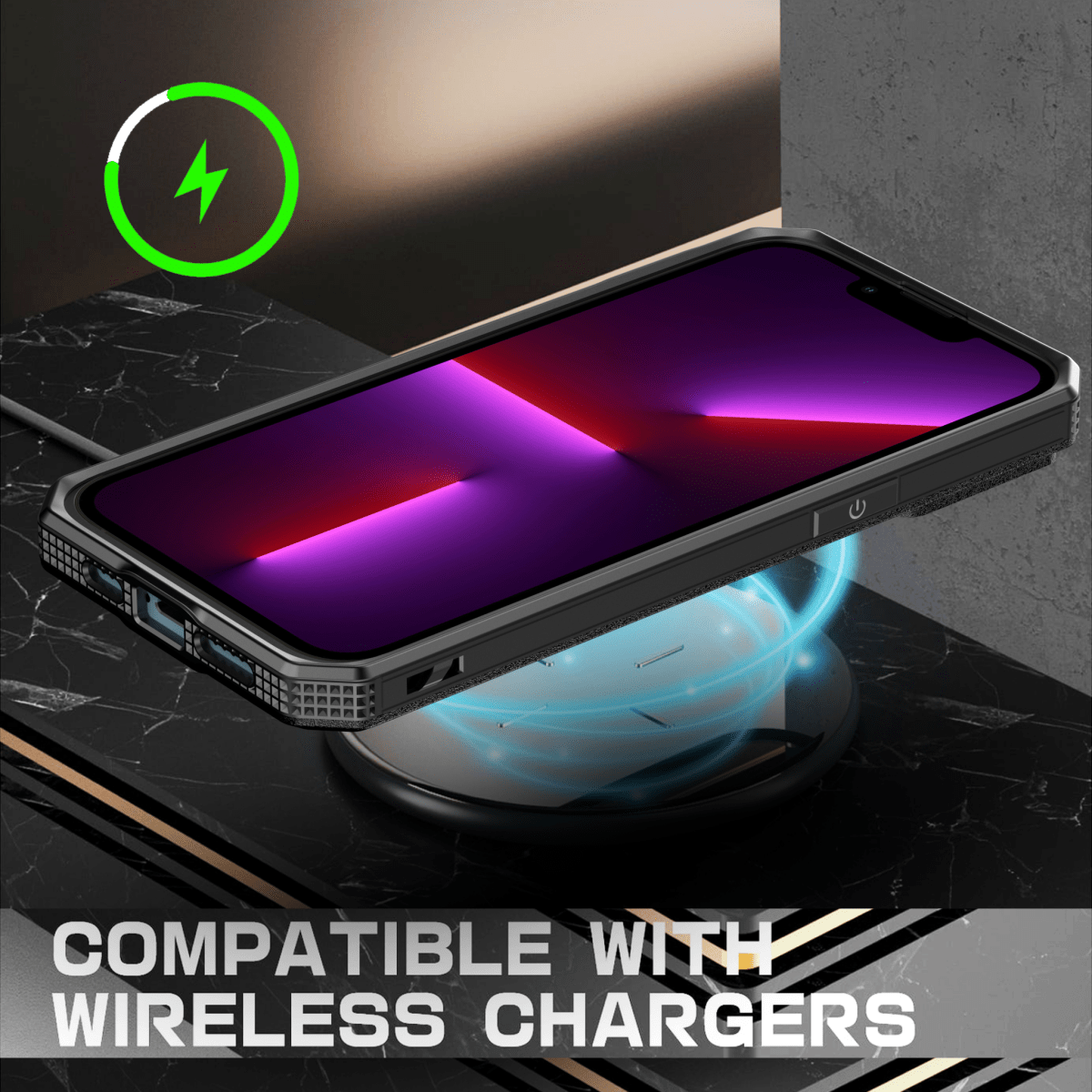 Military Grade Rugged Case with MagSafe Ring Kickstand - Black for iPhone 15 Pro Phone Case - Pro iPhone Repair