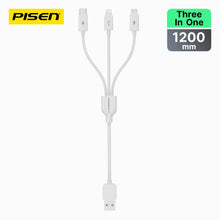 Mr White 3-in-1 Charging Cable 1.2m PISEN Lightning, USB-C & Micro Cable, White (AP07-1200) - Pro iPhone Repair