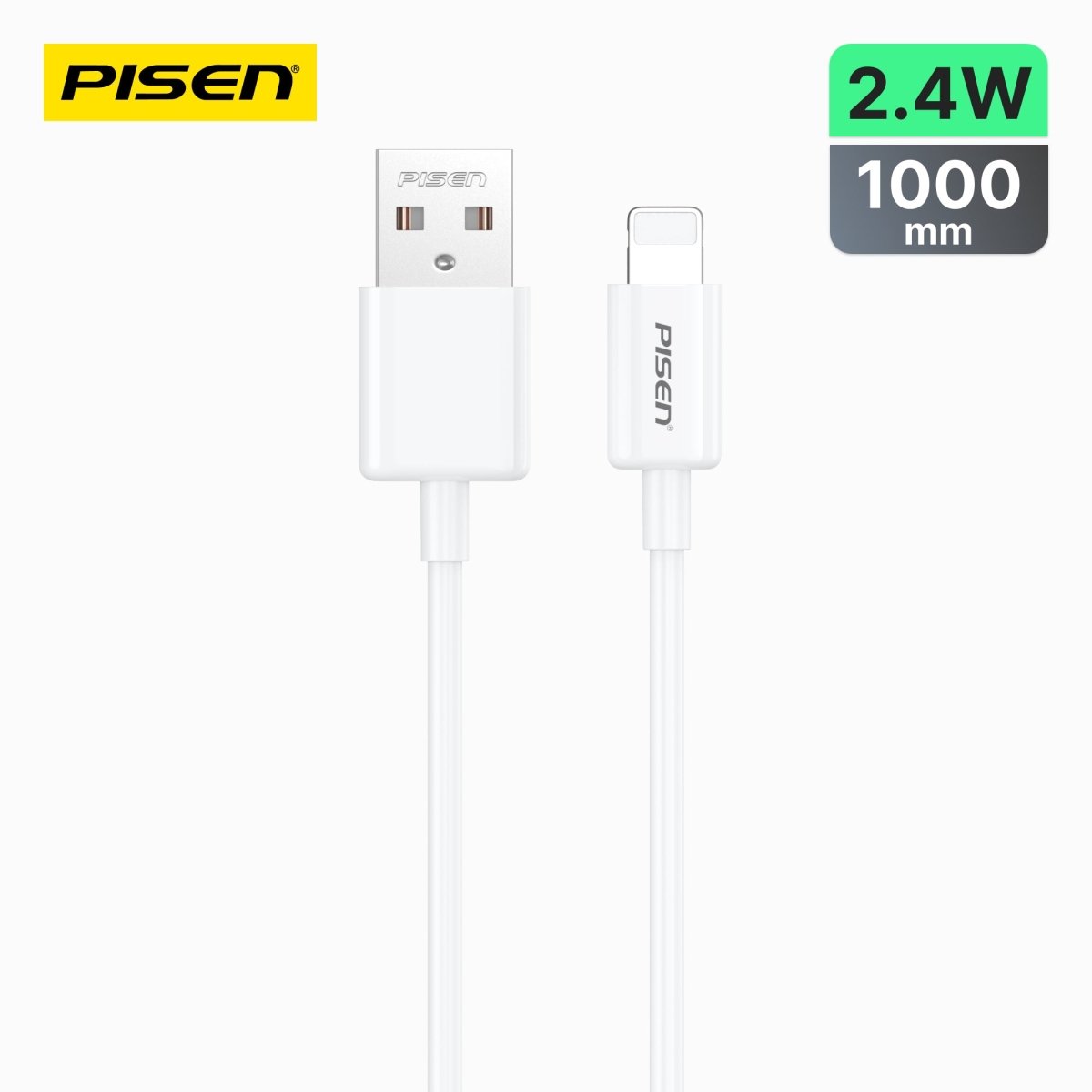 Mr White USB-A to Lightning Cable 1m PISEN Charging & Sync iPhone Cable, White (AL05-1000) - Pro iPhone Repair