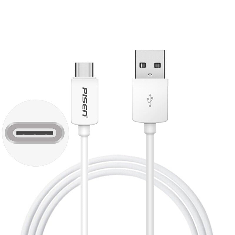 Mr White USB-A to USB-C Cable 1m PISEN Charging & Sync Cable, White (TC25-1000) - Pro iPhone Repair