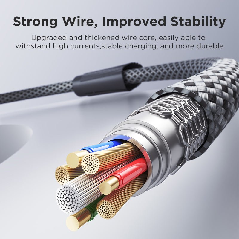 NoirSync USB-A to Lightning Cable (12W) PISEN Charging & Sync iPhone Cable, Grey (AL-FC13-1000) - Pro iPhone Repair