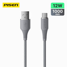 NoirSync USB-A to USB-C Cable (12W) PISEN Charging & Sync Cable, Grey (TC-FC31-1000) - Pro iPhone Repair