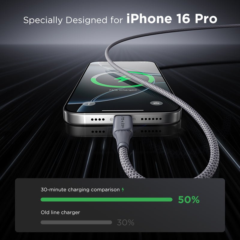 NoirSync USB-A to USB-C Cable (12W) PISEN Charging & Sync Cable, Grey (TC-FC31-1000) - Pro iPhone Repair