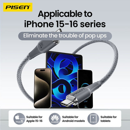 NoirSync USB-C to USB-C Cable (60W) PISEN Fast-Charging Cable, Grey (CC-FC27-1000) - Pro iPhone Repair