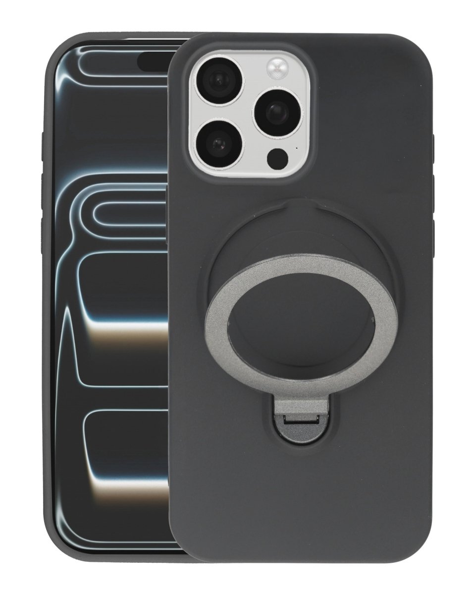 Pastel Shield Carbon Fiber Magnetic Kickstand Case (Black) for iPhone 15 Pro Max Phone Case - Pro iPhone Repair