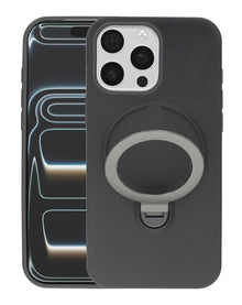 Pastel Shield Carbon Fiber Magnetic Kickstand Case (Black) for iPhone 15 Pro Max Phone Case - Pro iPhone Repair