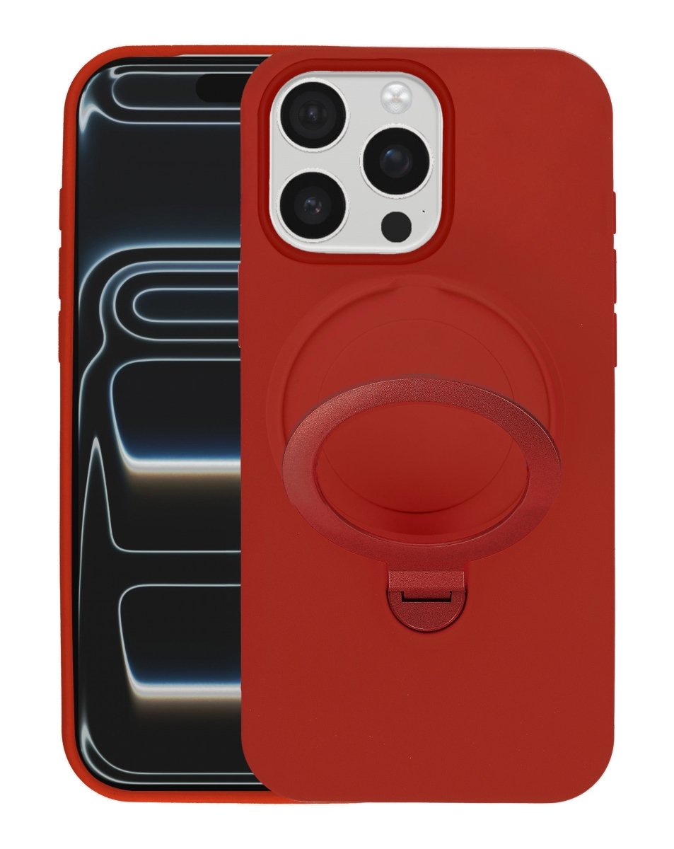 Pastel Shield Carbon Fiber Magnetic Kickstand Case (Burgundy) for iPhone 15 Pro Max Phone Case - Pro iPhone Repair